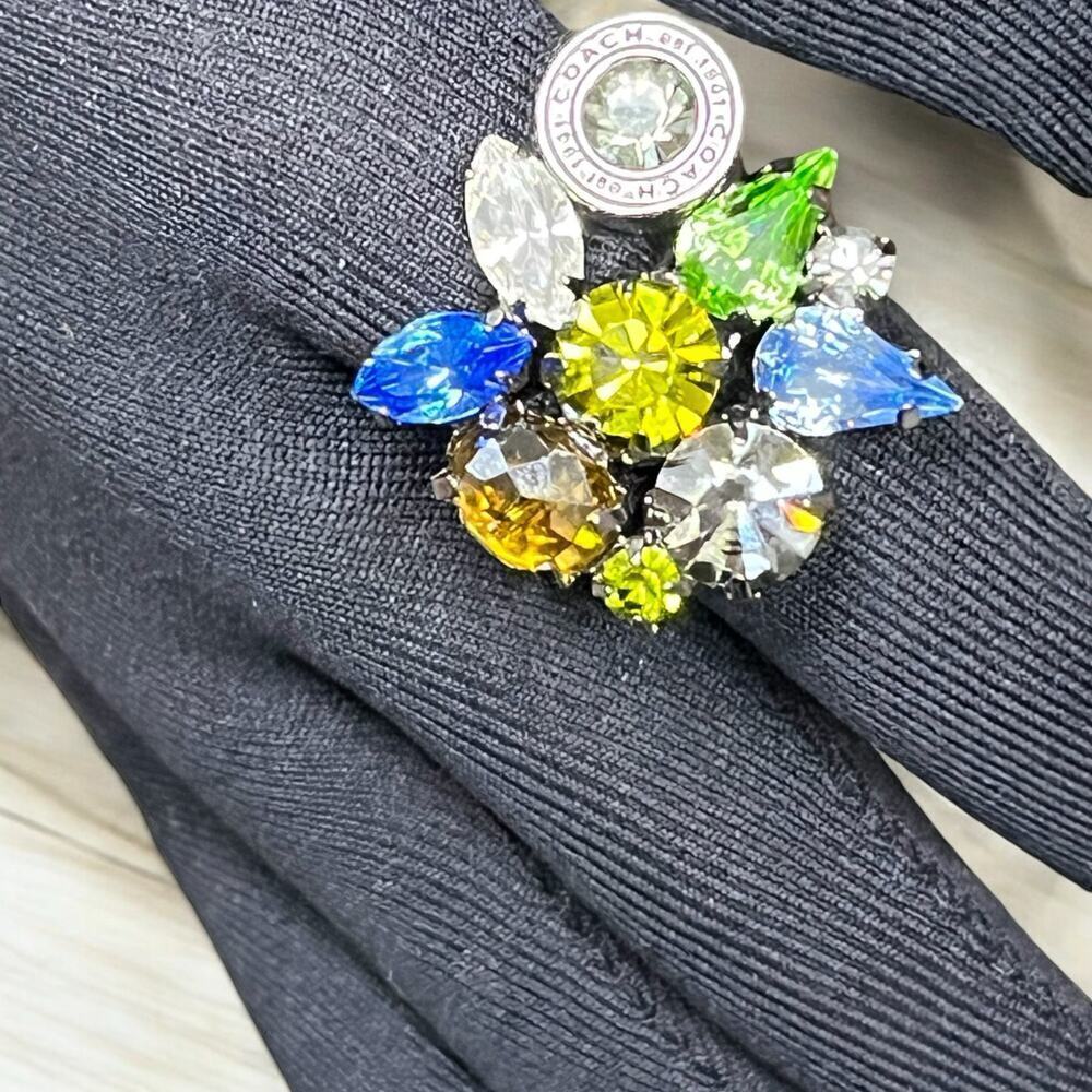Coach Poppy Limited Edition Swarovski Crystal Bracelet & Matching Ring - Size 7 - Picture 8 of 13